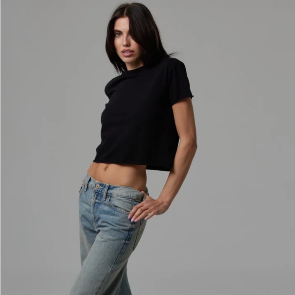 Talentless Black Short Sleeve Women's crop Top